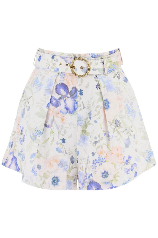 "floral linen nature shorts for