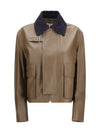 cropped nappa leather jacket