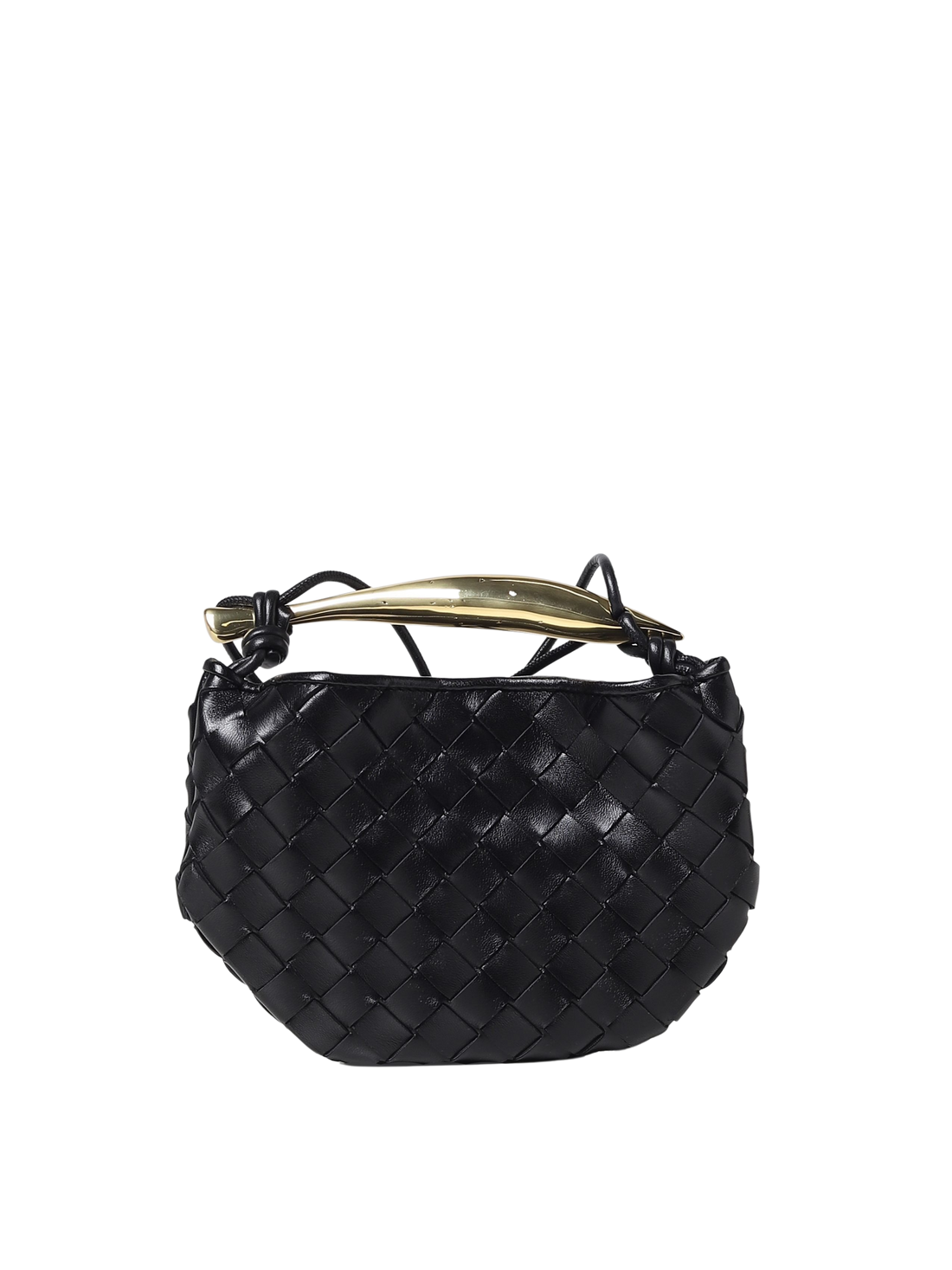 BOTTEGA VENETA Sardine Mini Black Leather Shoulder Bag