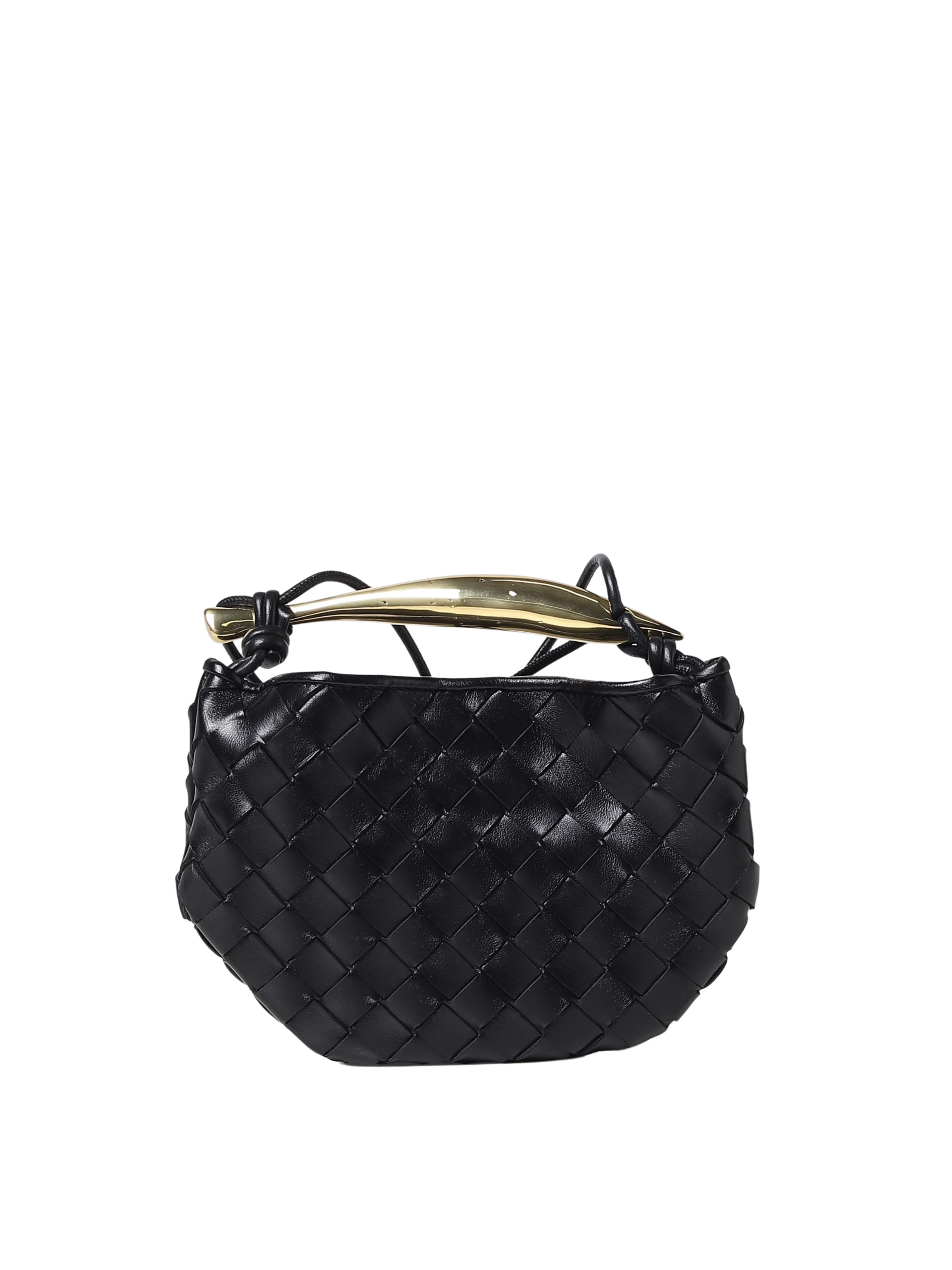 BOTTEGA VENETA Sardine Mini Black Leather Shoulder Bag