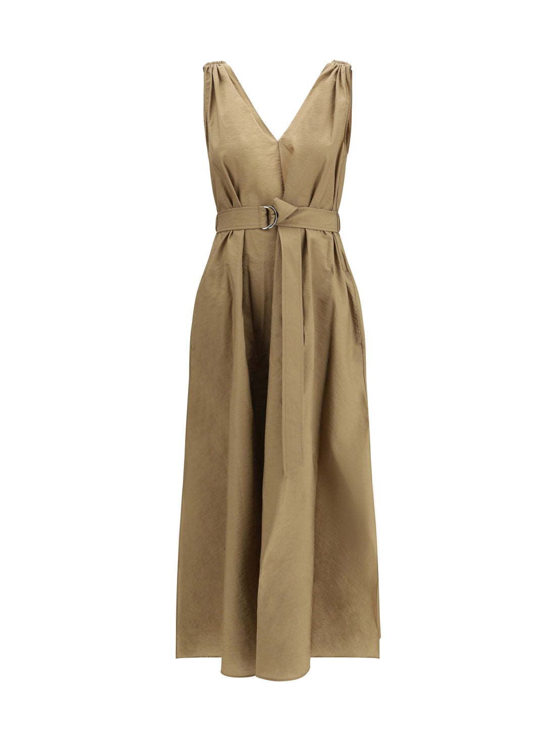 BRUNELLO CUCINELLI L cotton poplin dress precious shoulder detail