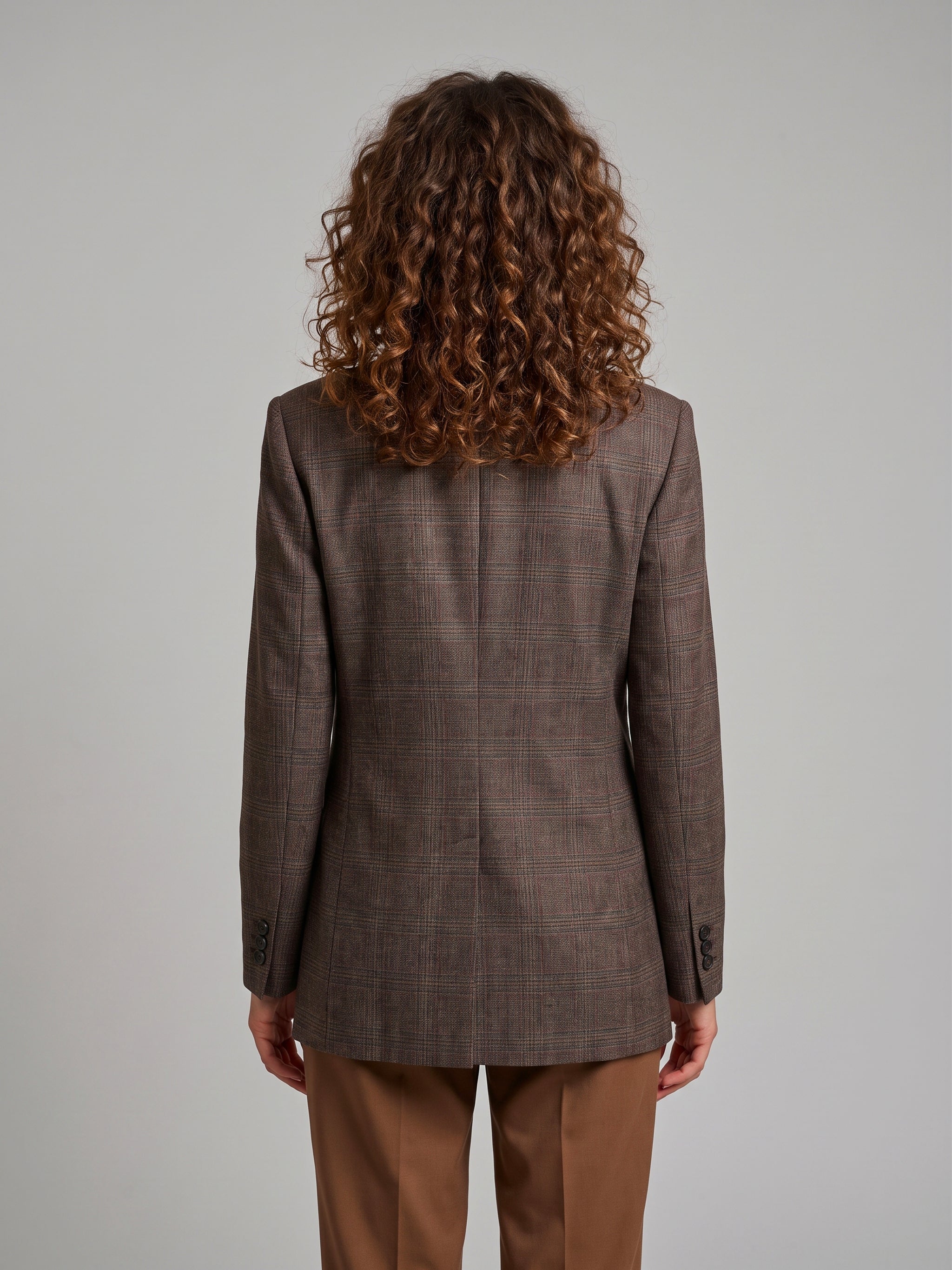 double-breasted jacket in prince of wales check