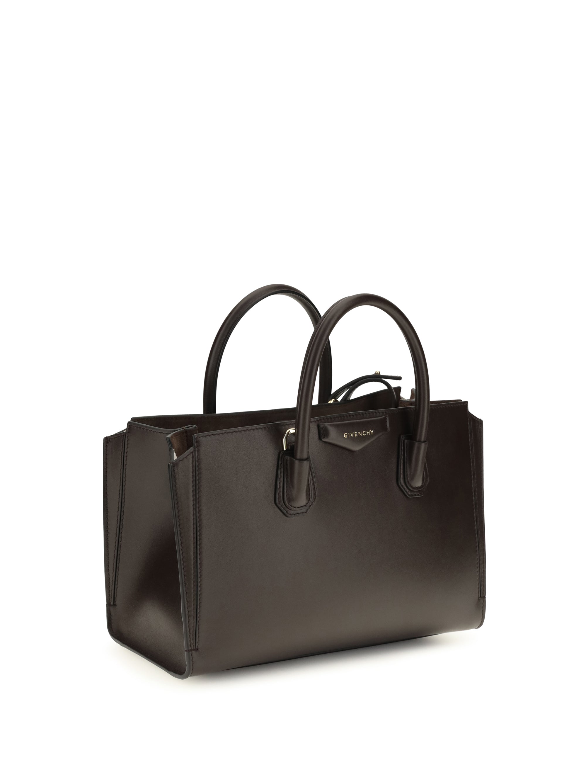 small antigona catchall glossy grained leather handbag