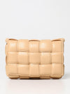 padded cassette bag in woven leather
