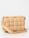 padded cassette bag in woven leather