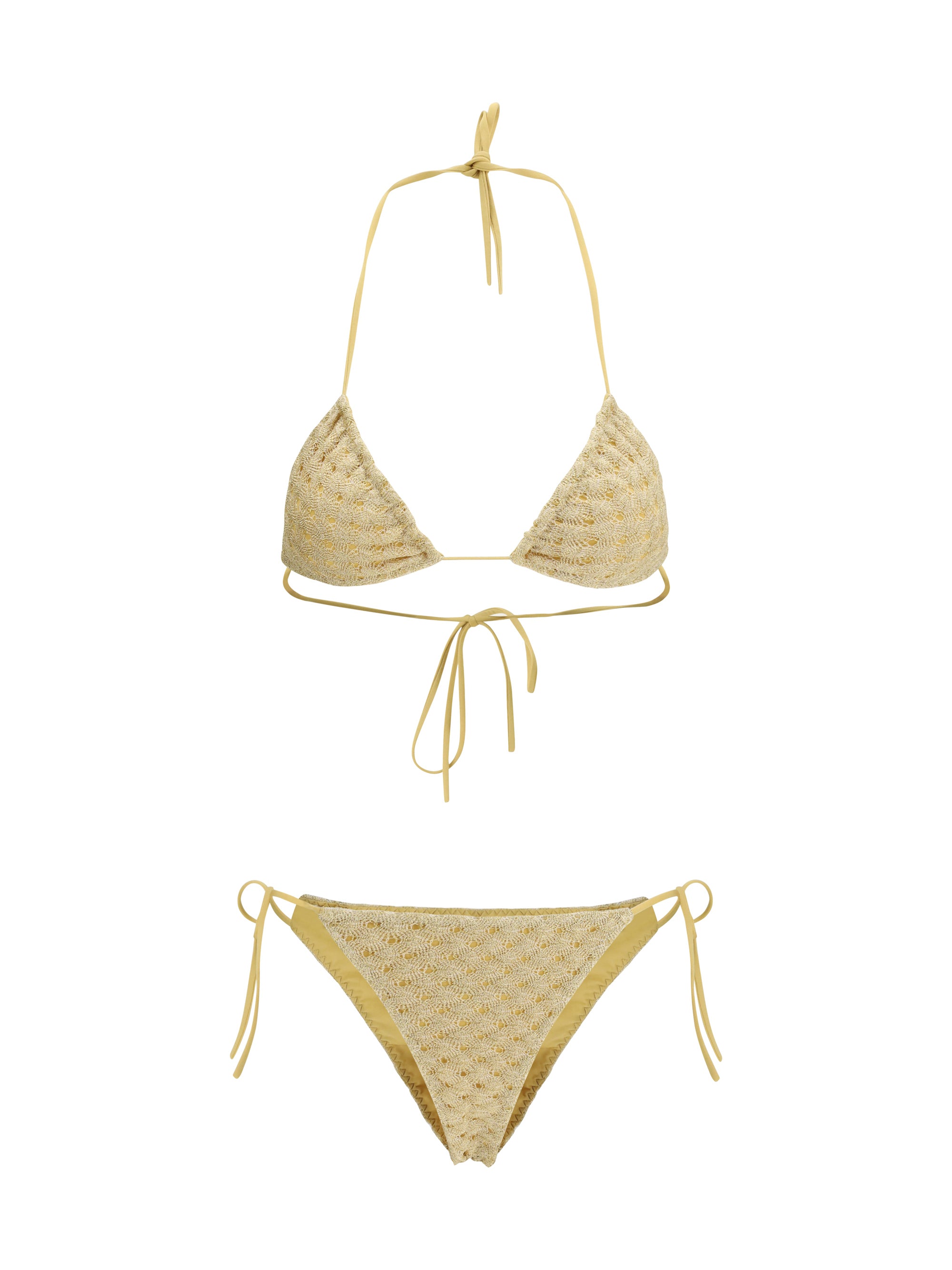 MISSONI 40 triangle bikini in lamé viscose