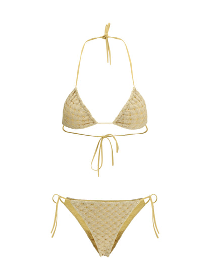 MISSONI 40 triangle bikini in lamé viscose