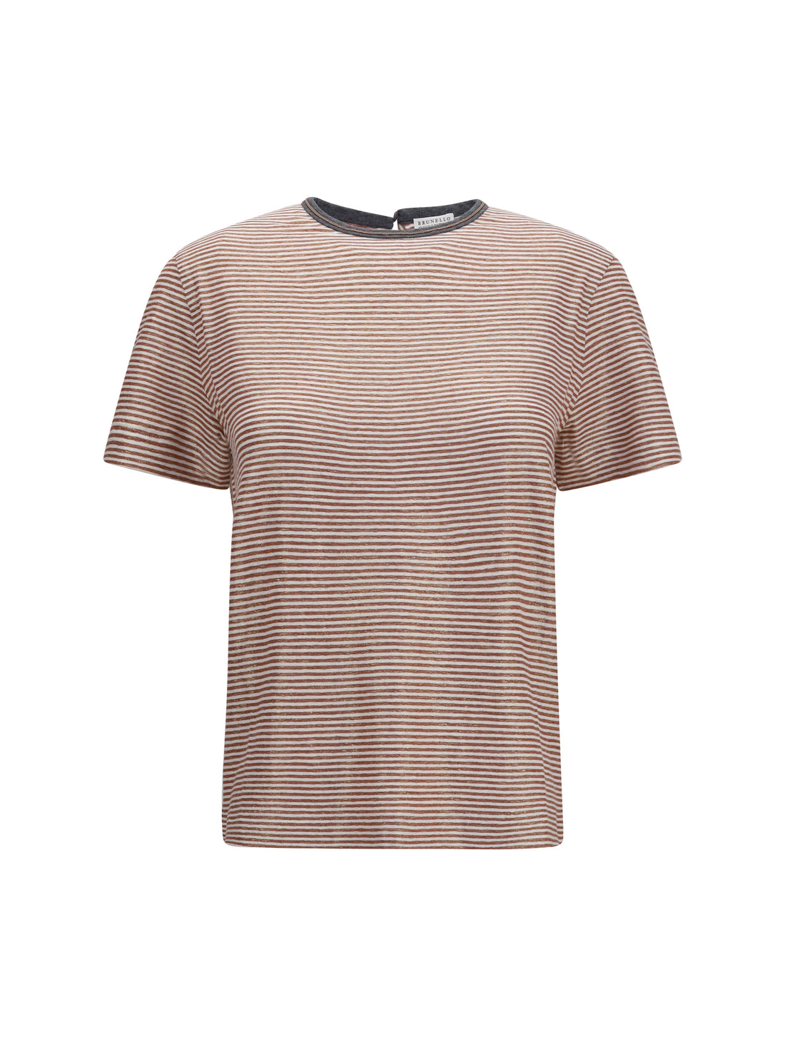 BRUNELLO CUCINELLI XL striped short-sleeve crewneck t-shirt 