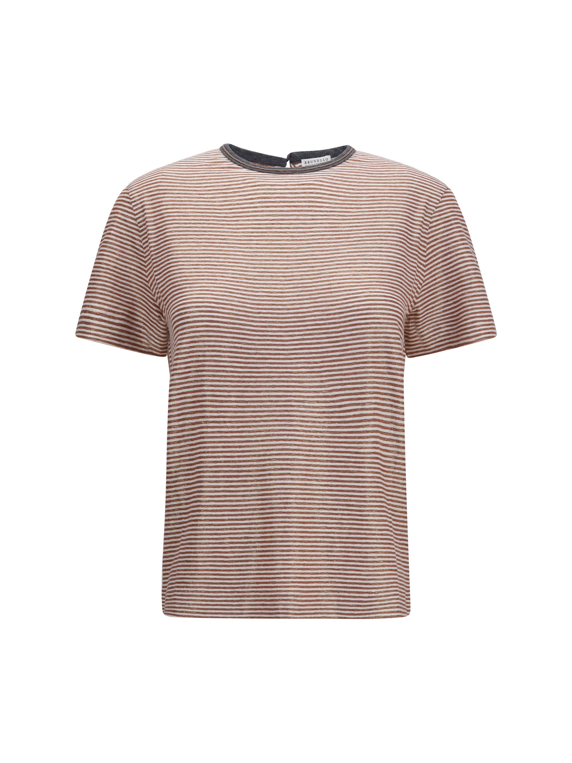 striped short-sleeve crewneck t-shirt