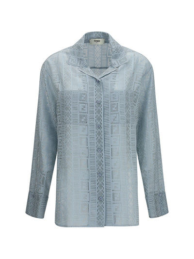 silk-blend dévoré shirt