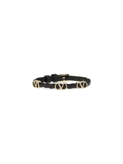 vlogo signature braided leather bracelet