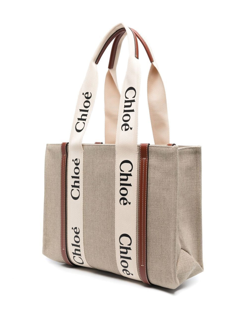 woody tote bag in linen