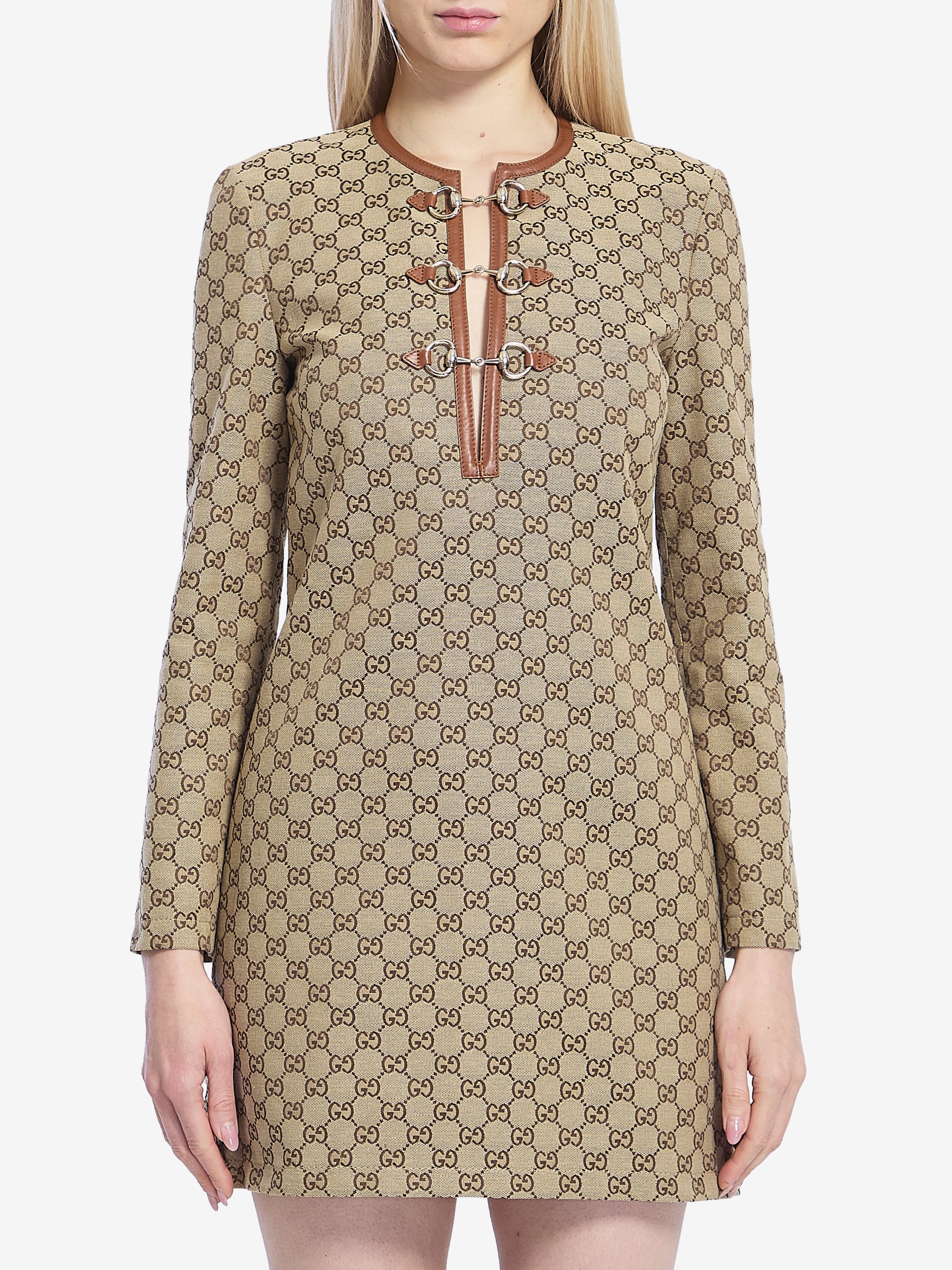 GUCCI 42 gg mini dress with horsebit