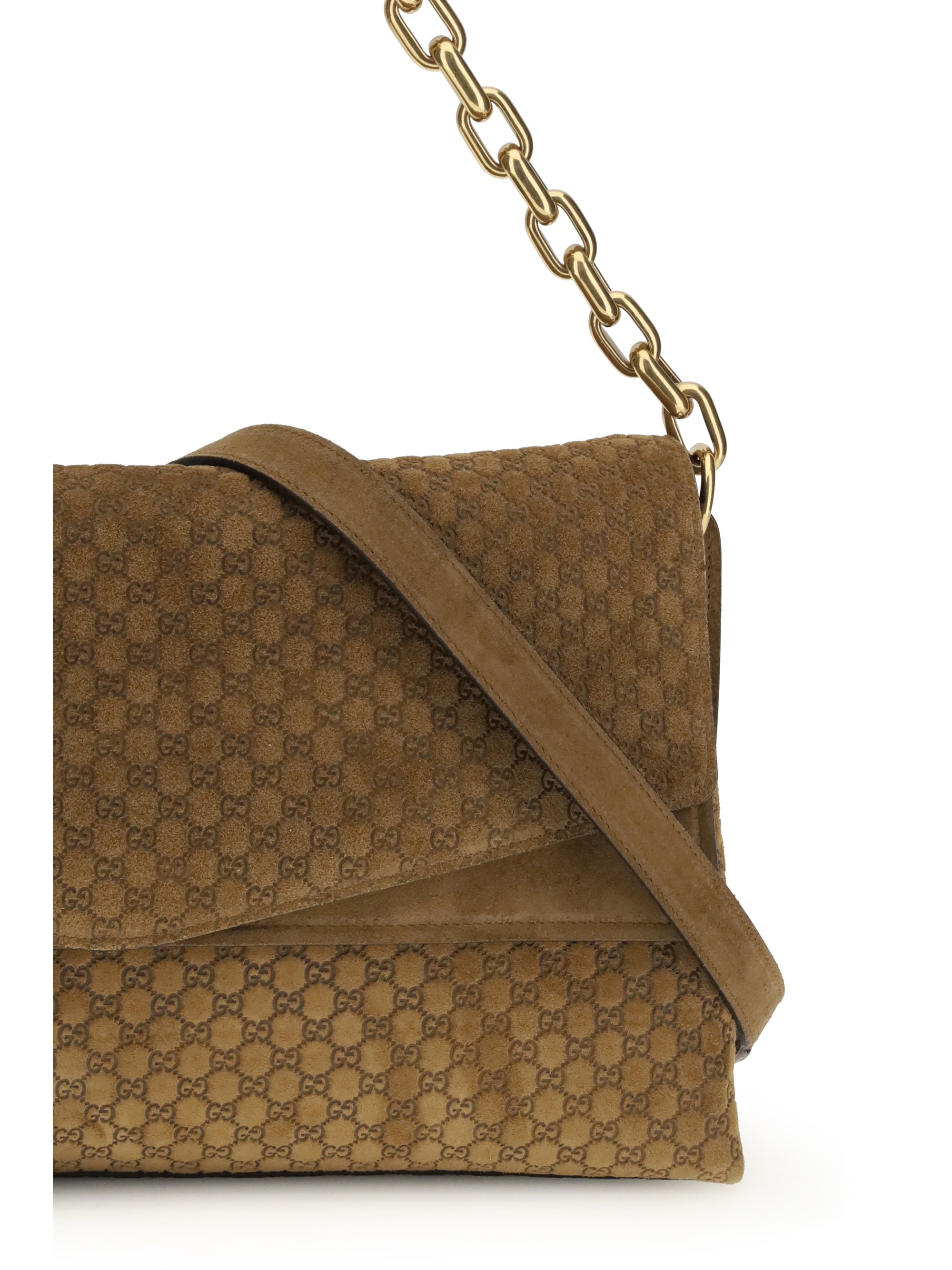 GUCCI OS large suede shoulder bag