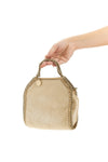 falabella tiny handbag in eco shiny dotted chamois fabric