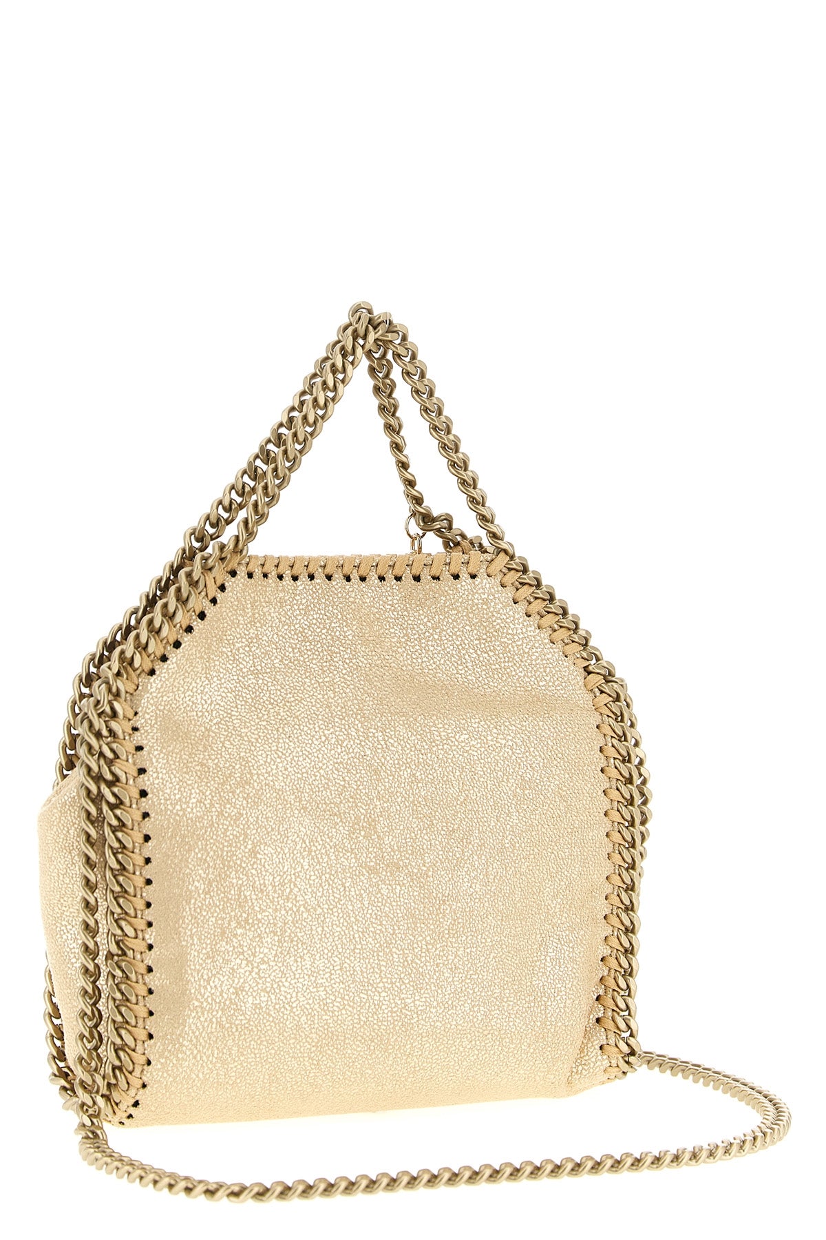 falabella tiny handbag in eco shiny dotted chamois fabric
