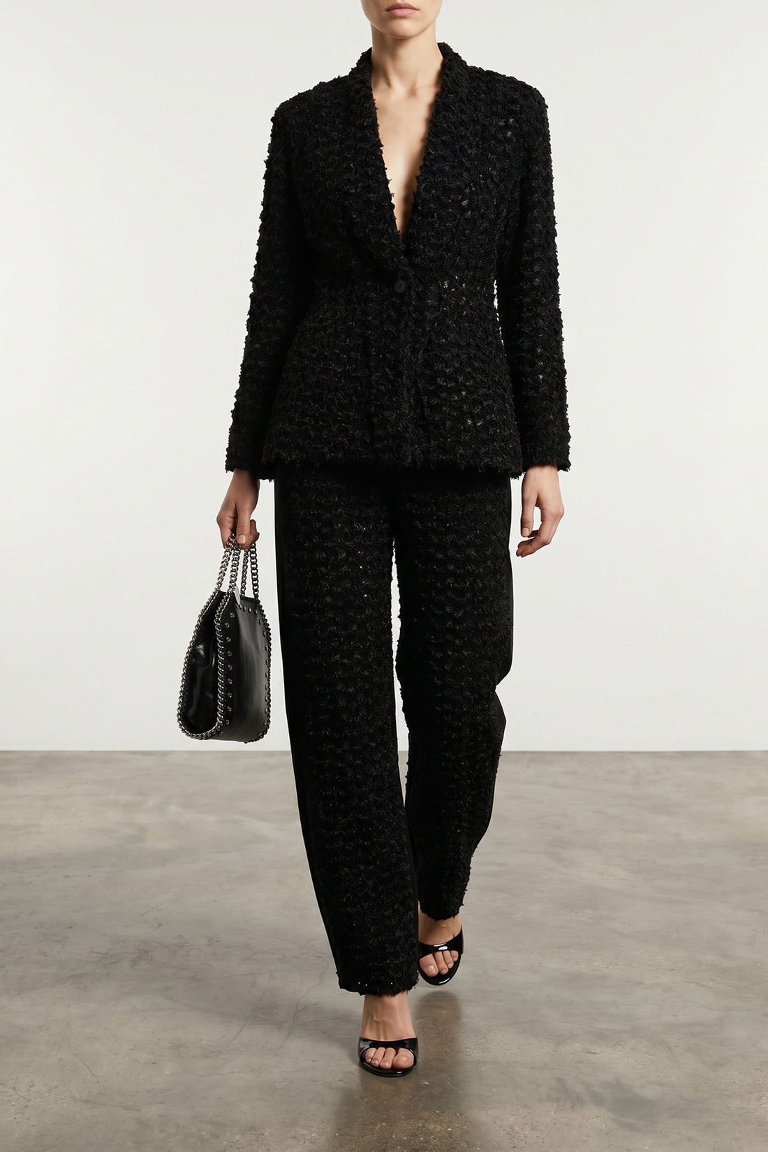 STELLA MCCARTNEY OS tiny falabella handbag in alter mat cracklé fabric
