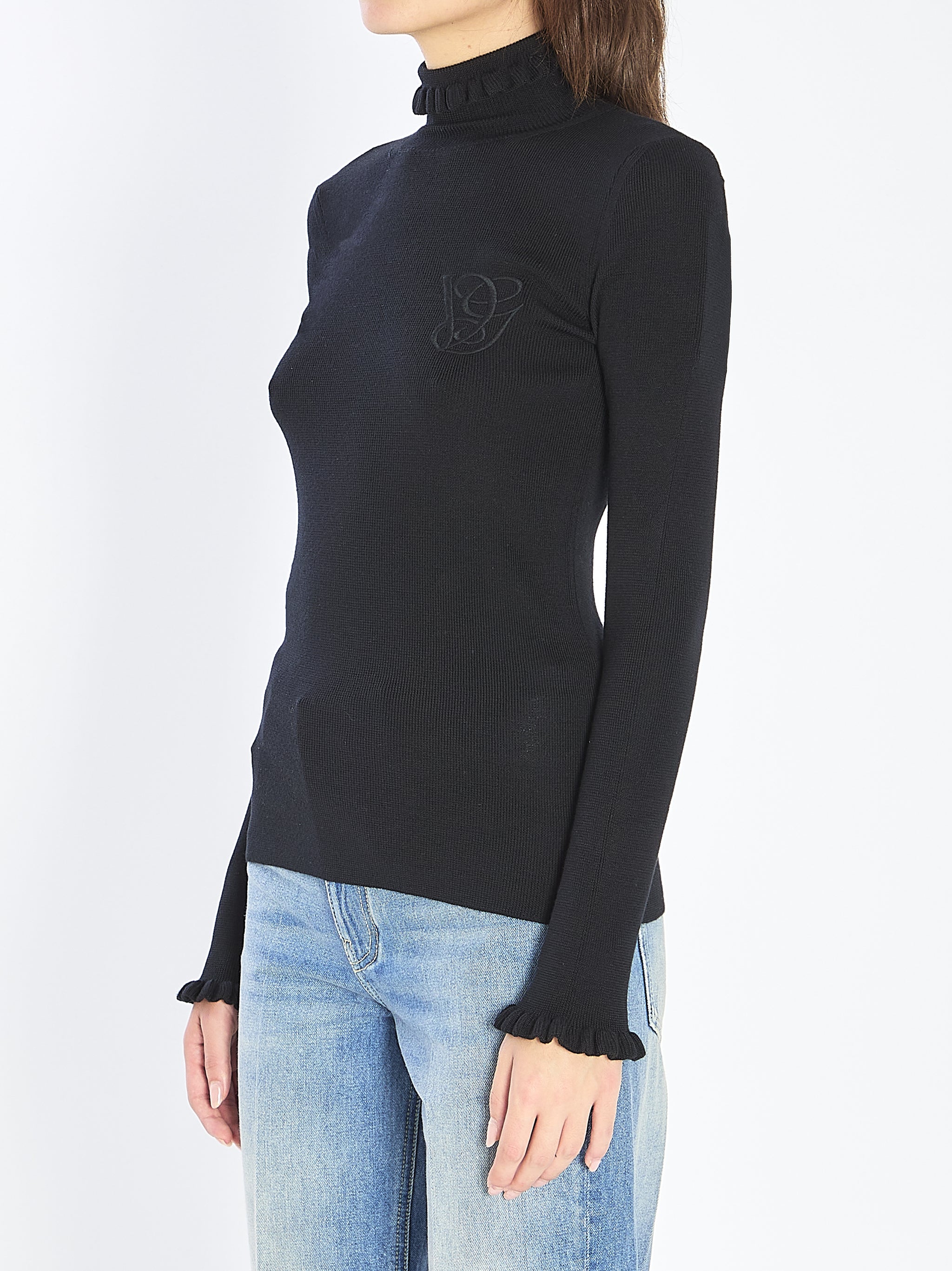 turtleneck with ruffles