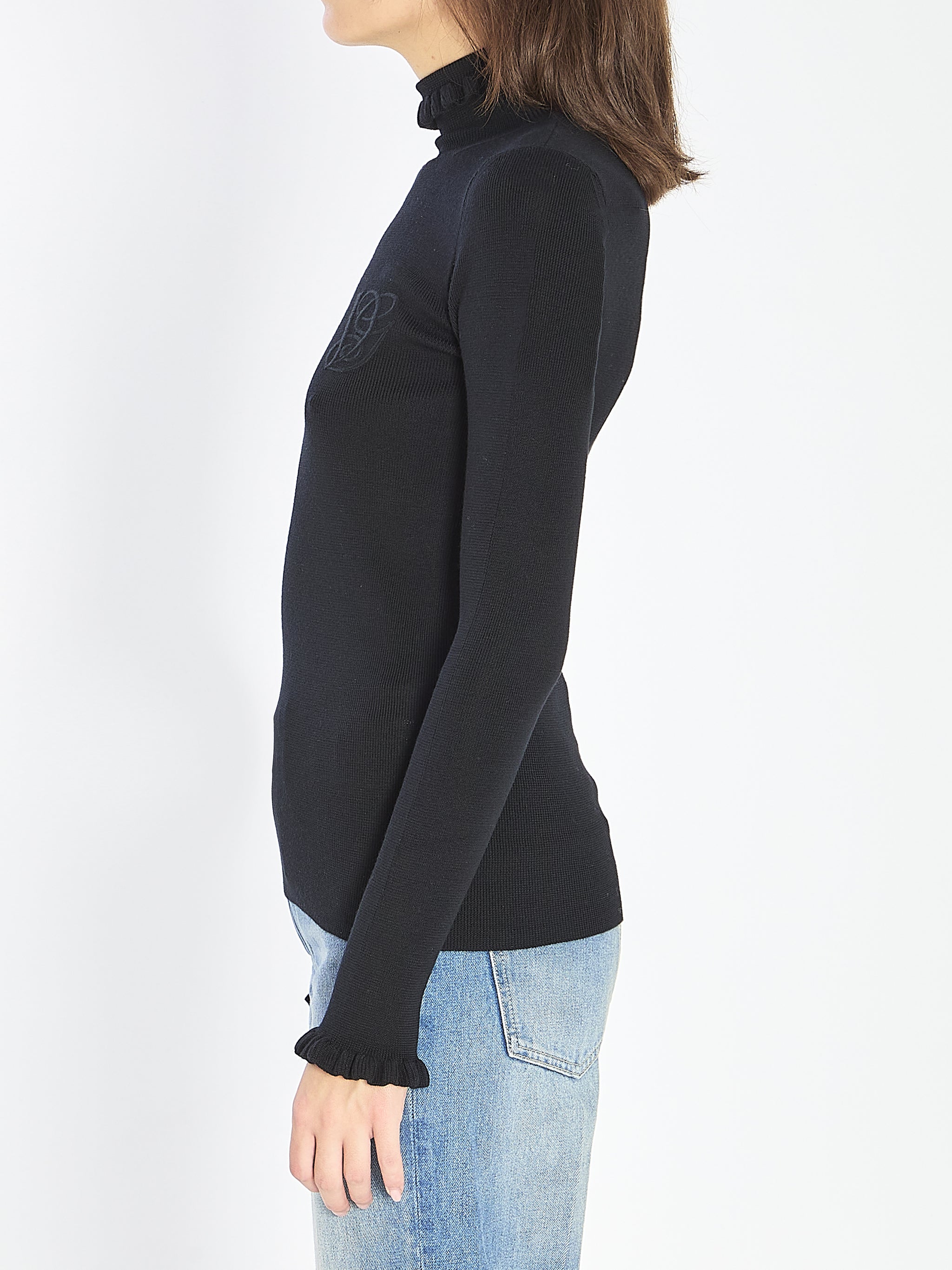 turtleneck with ruffles