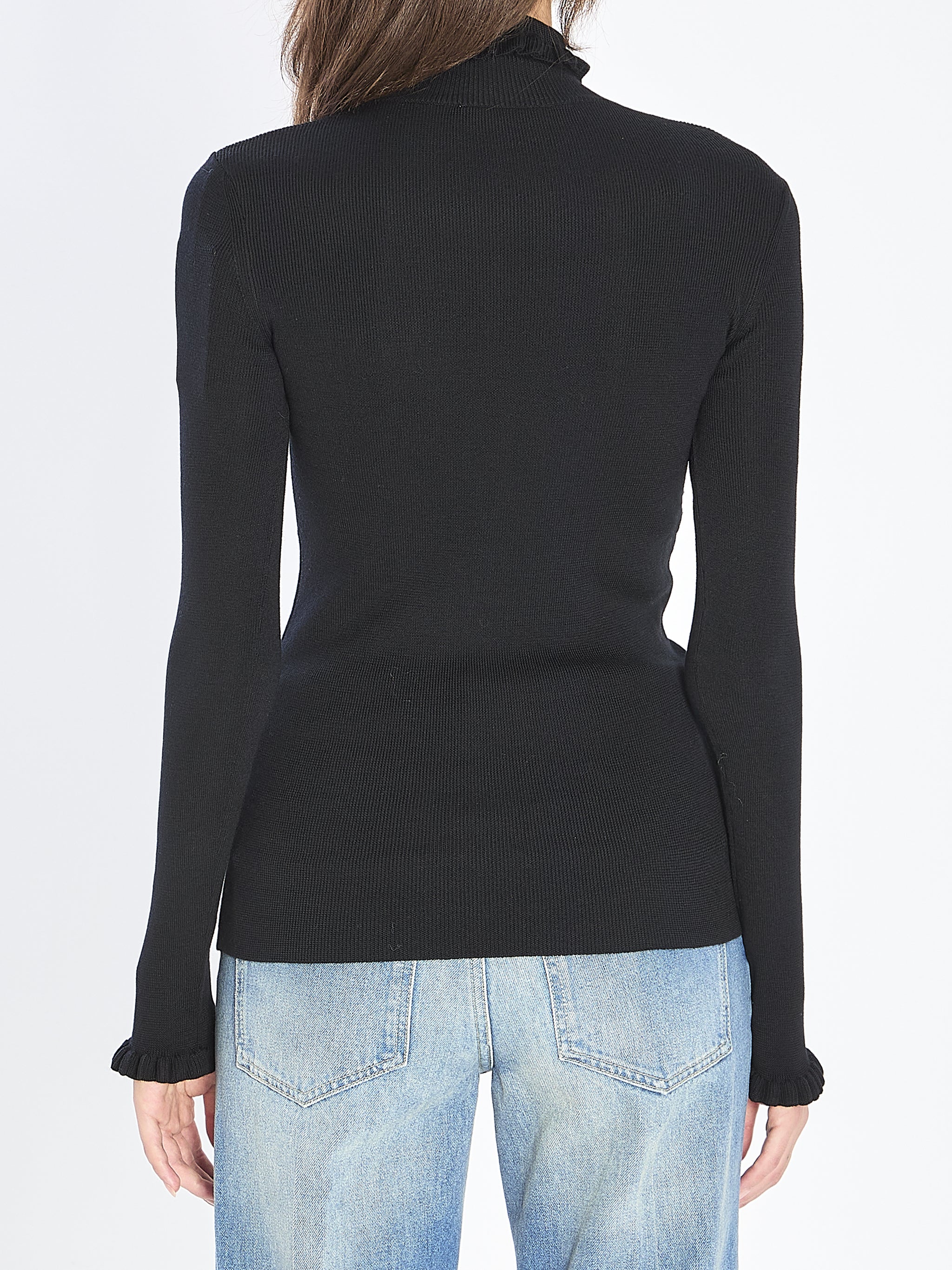 turtleneck with ruffles