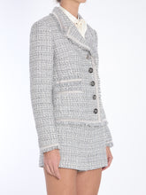 DOLCE&GABBANA 42 jacket in grey lamé bouclé