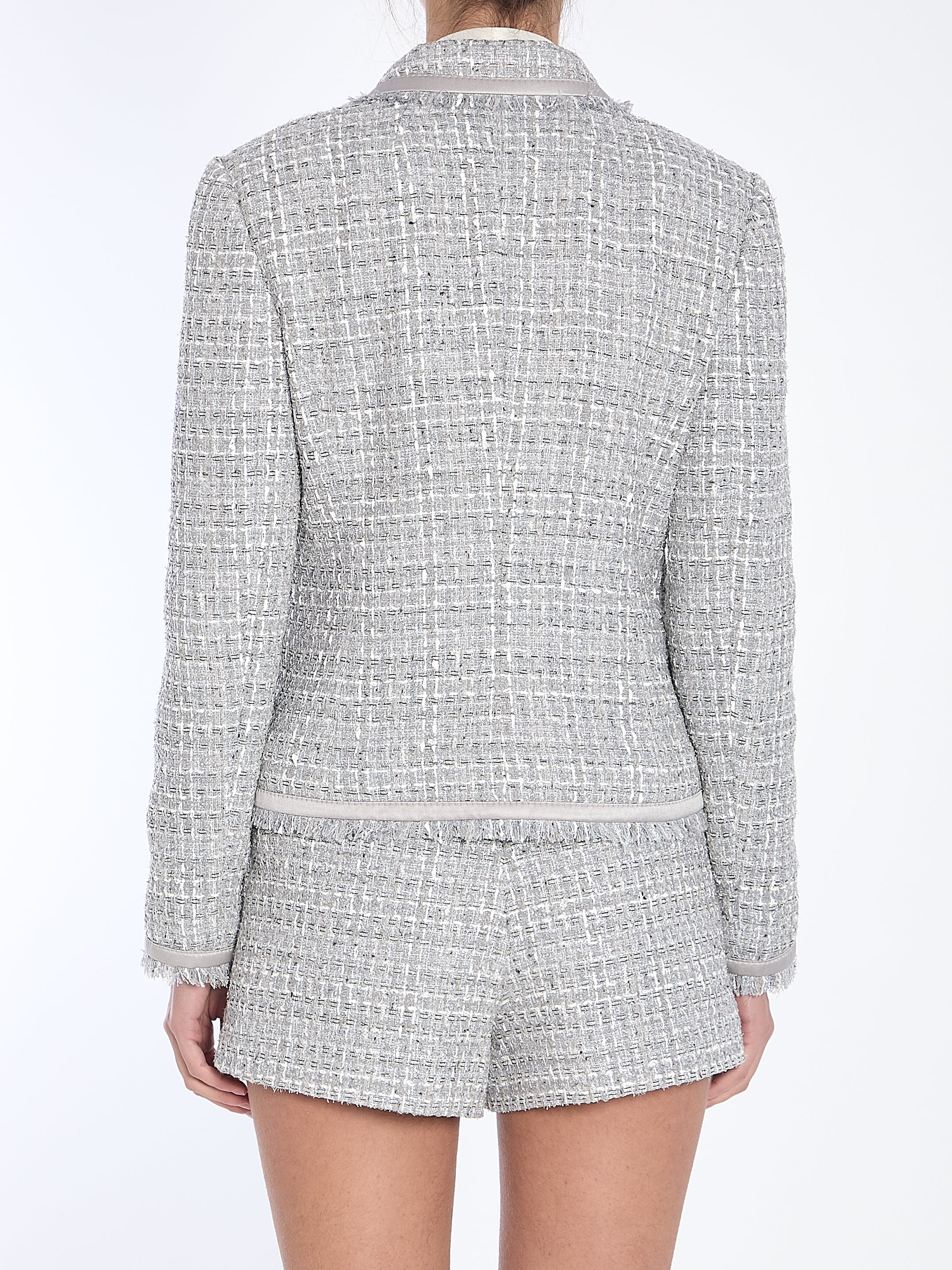DOLCE&amp;GABBANA 42 jacket in grey lamé bouclé