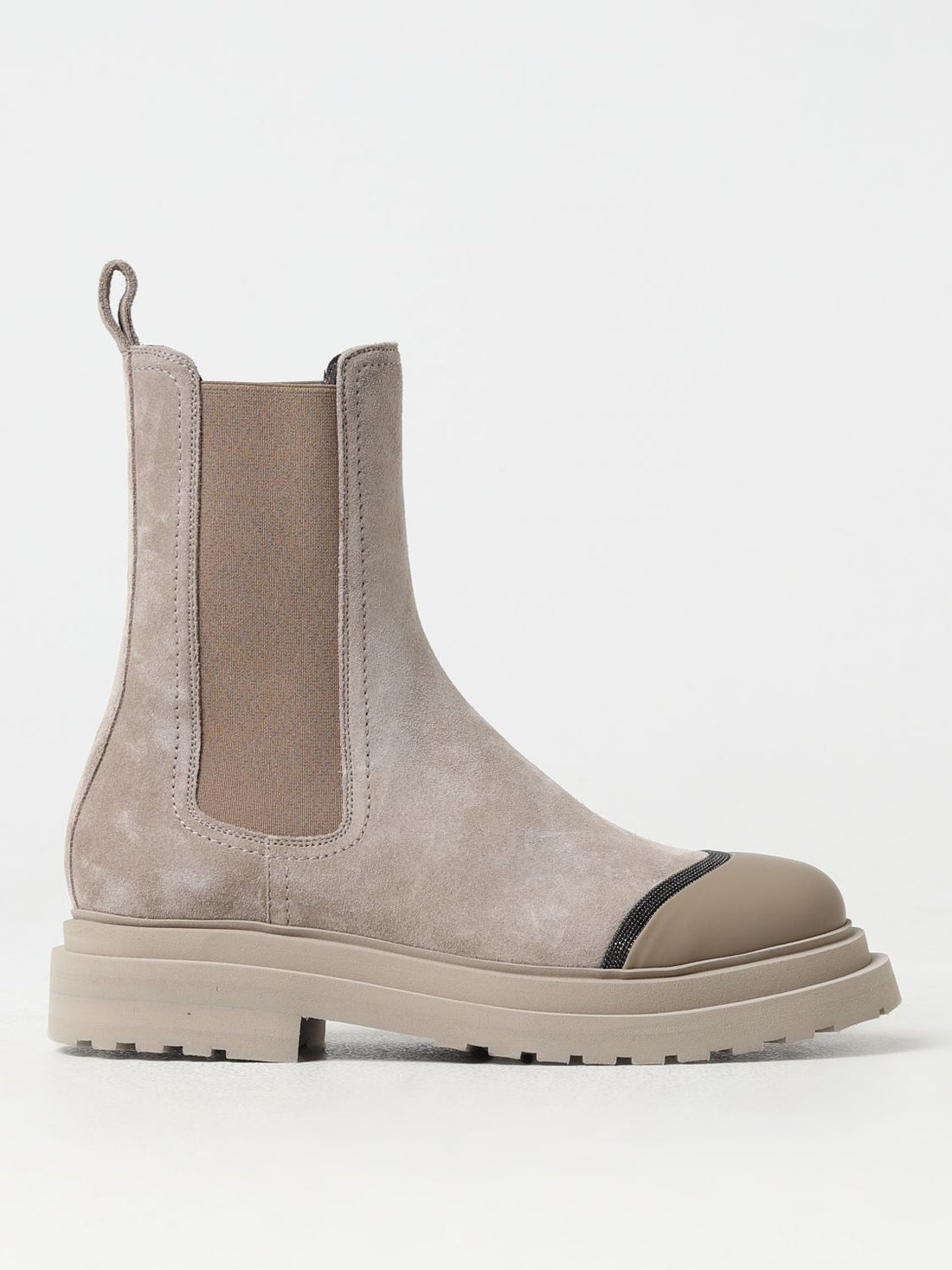BRUNELLO CUCINELLI 40 chelsea boot in suede with monili