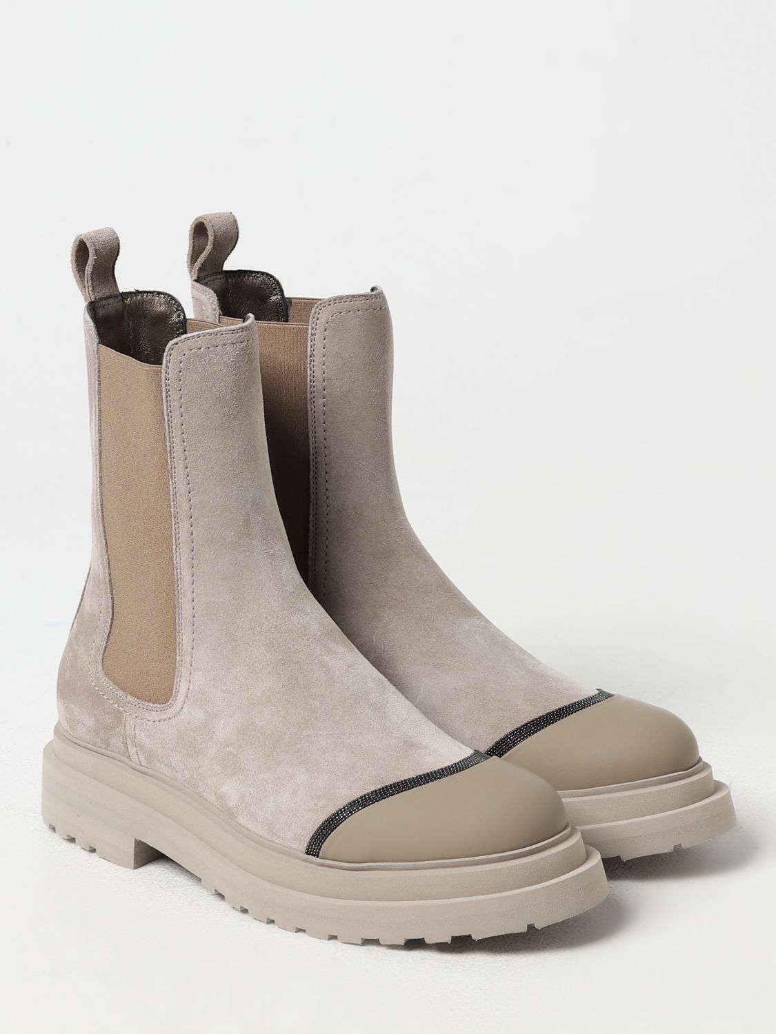 BRUNELLO CUCINELLI 40 chelsea boot in suede with monili