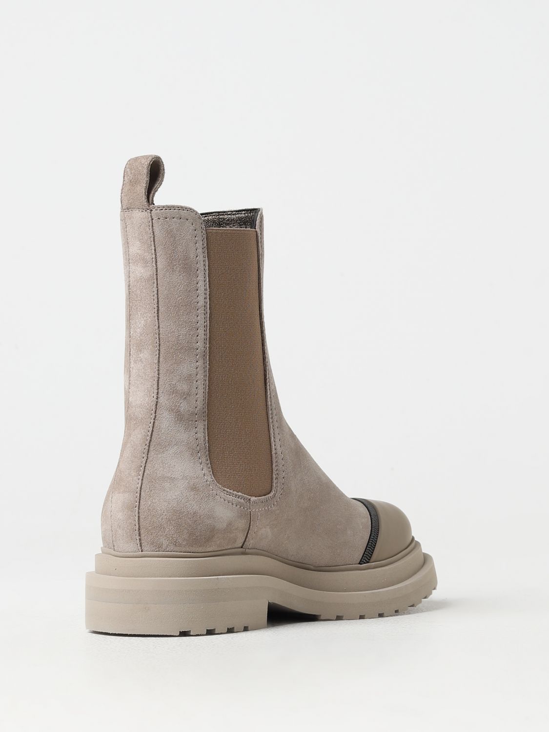 BRUNELLO CUCINELLI 40 chelsea boot in suede with monili