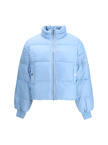 GANNI 36 shiny nylon short puffer jacket