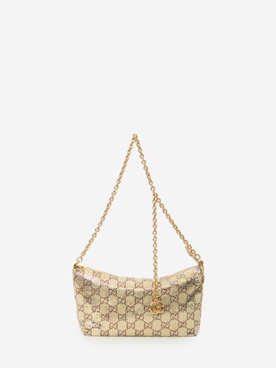 metallized evening bag with charm