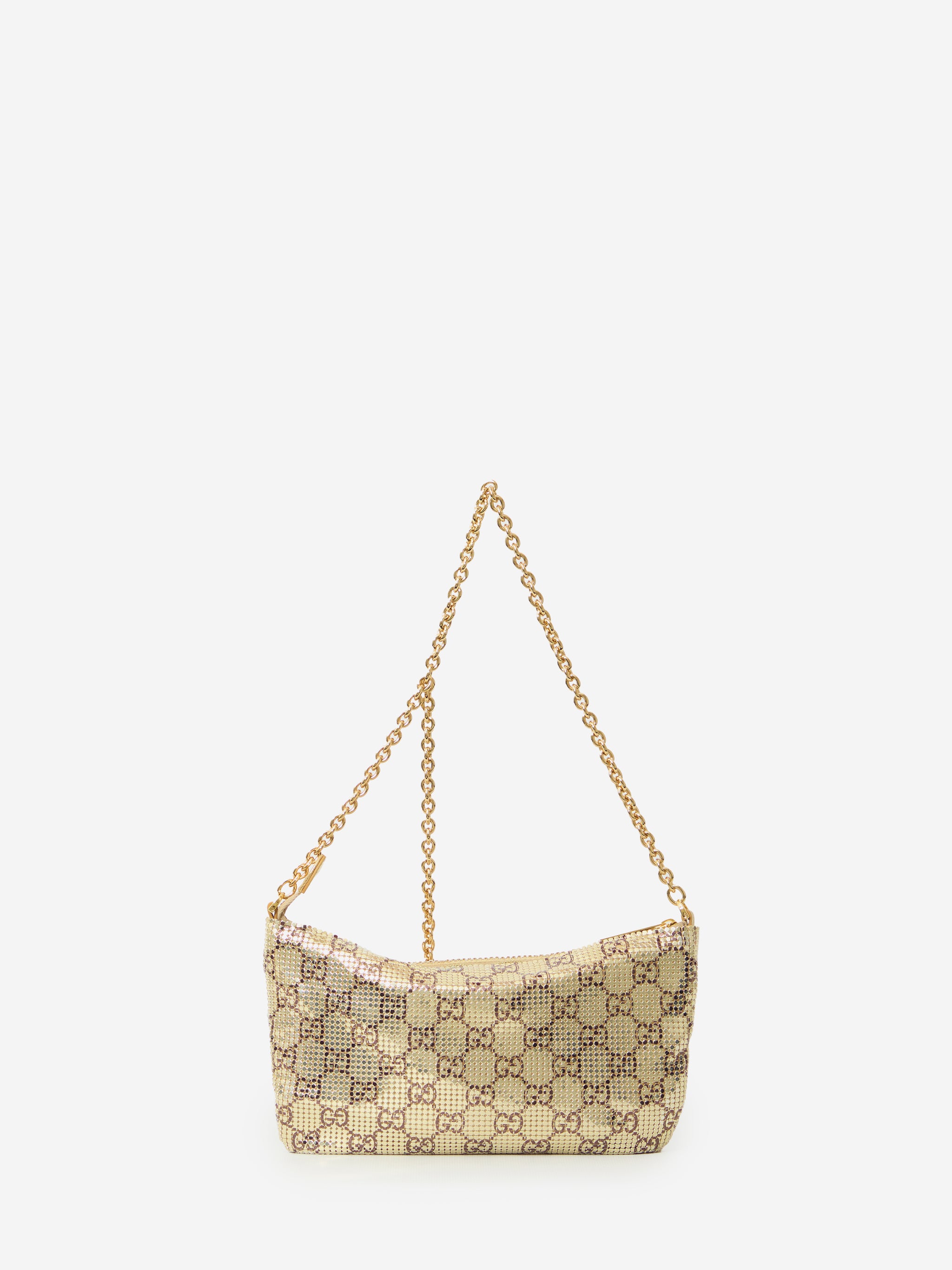metallized evening bag with charm