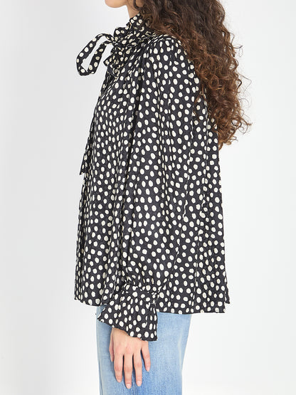 CHLOE 40 polka dot blouse with ruffles