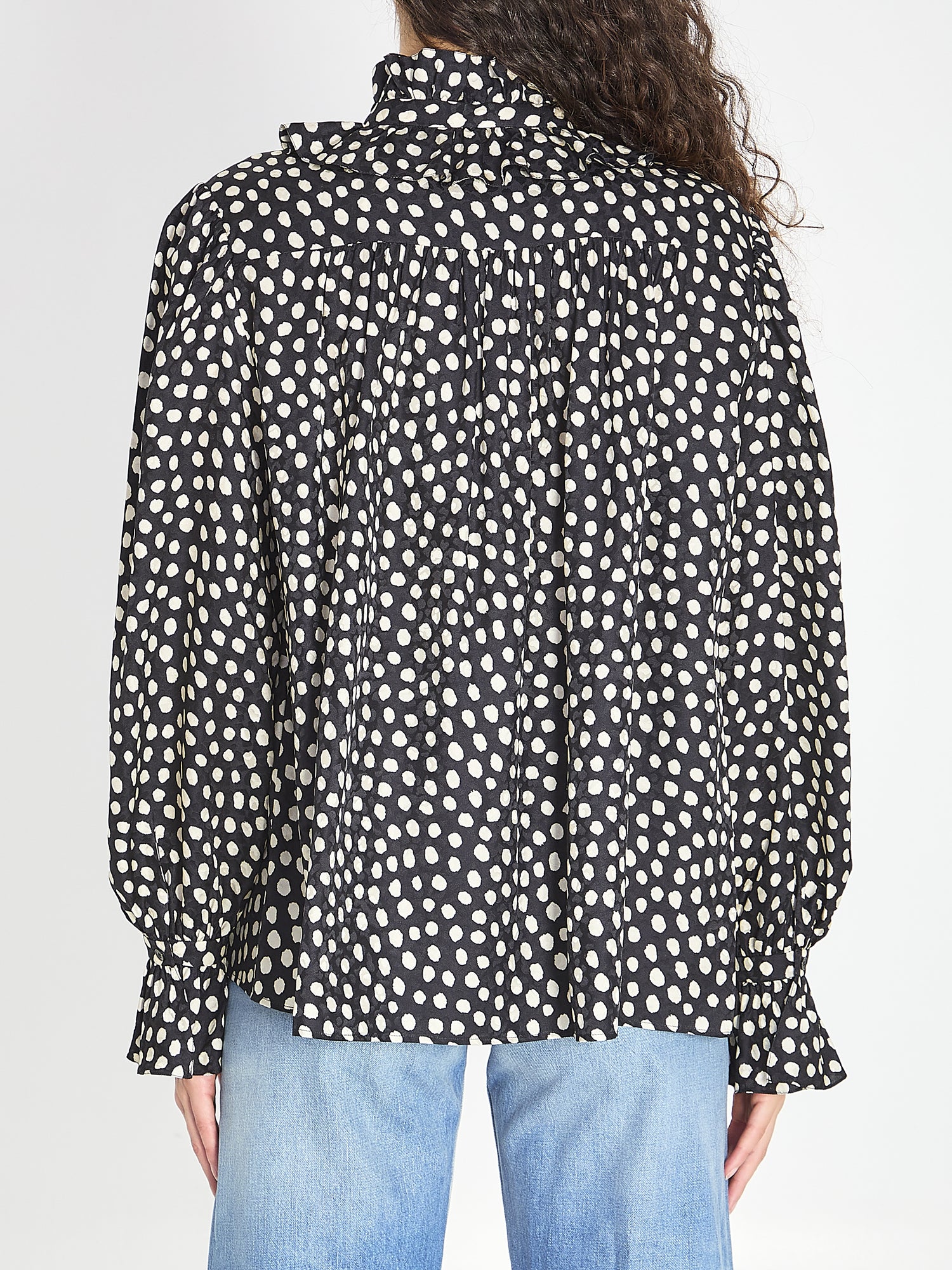 CHLOE 40 polka dot blouse with ruffles