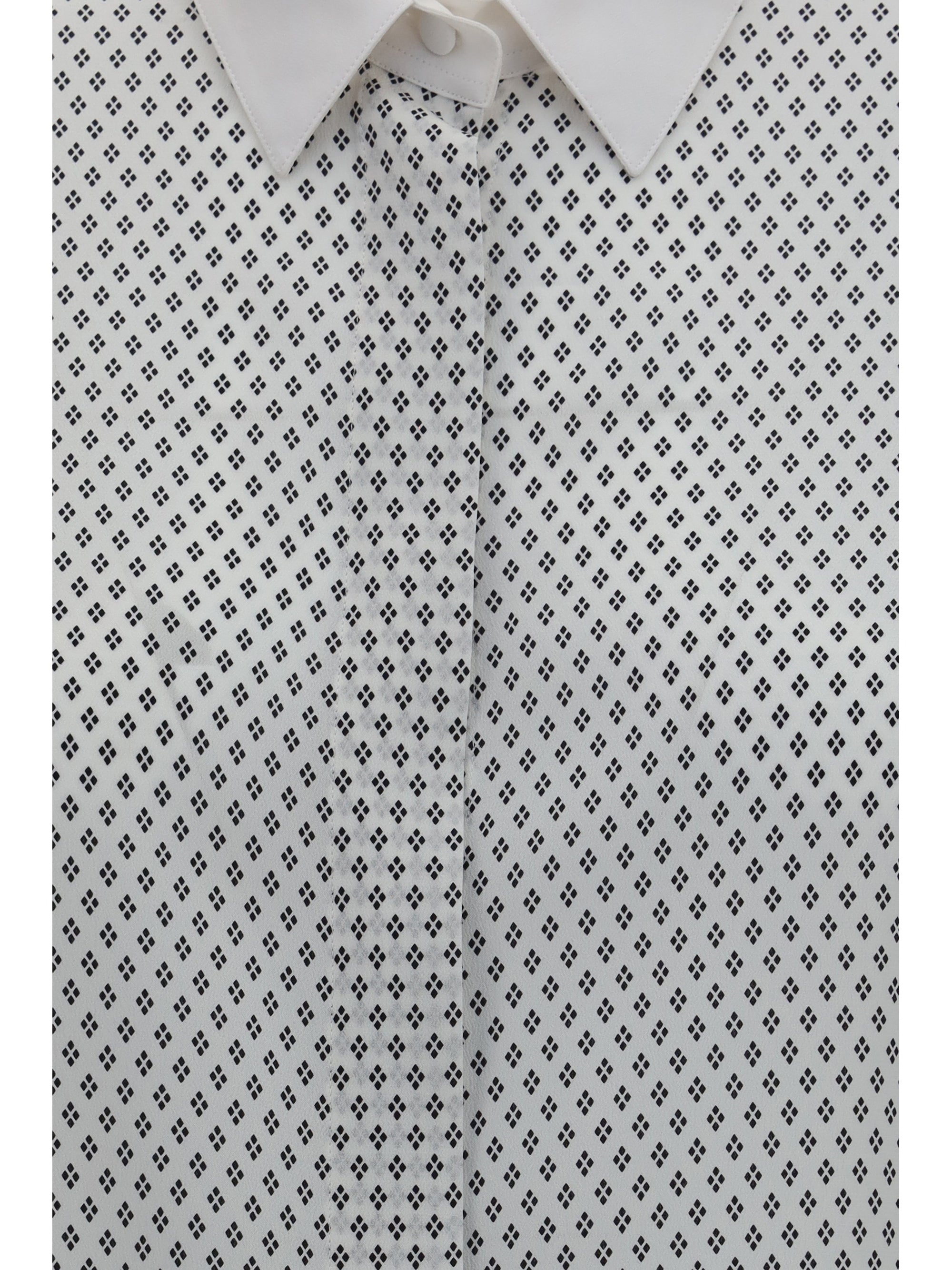 diamond print silk crêpe de chine shirt