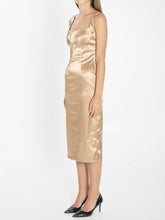 DOLCE&GABBANA 40 stretch satin midi dress