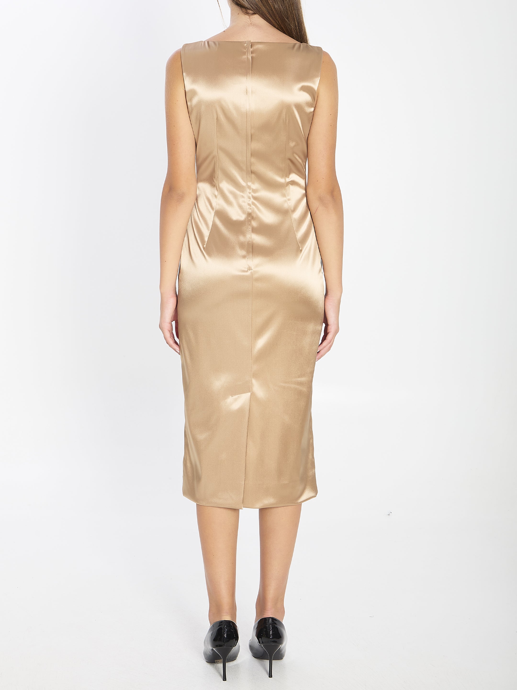 DOLCE&amp;GABBANA 40 stretch satin midi dress