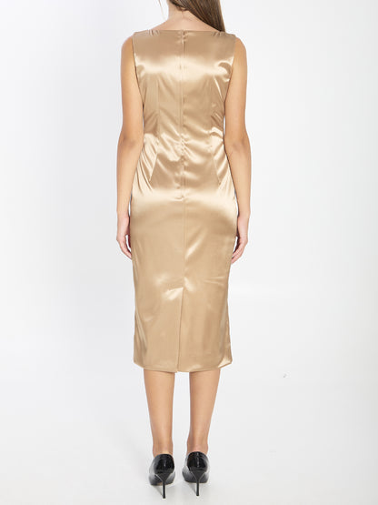 DOLCE&amp;GABBANA 40 stretch satin midi dress