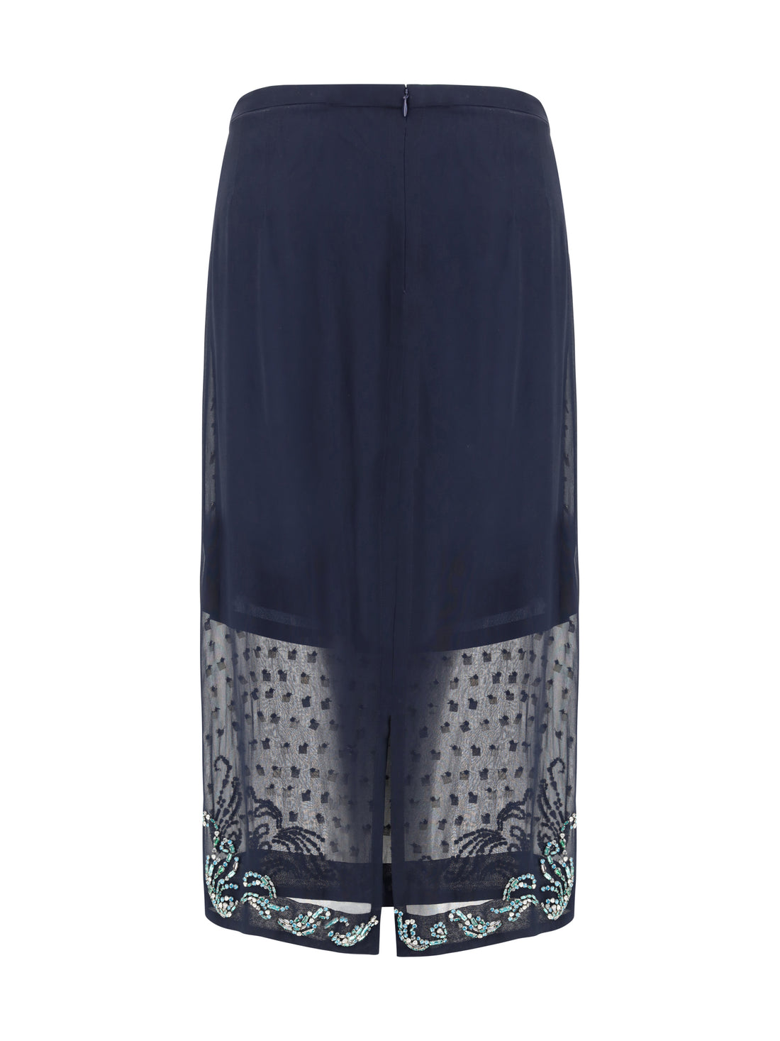 DRIES VAN NOTEN 38 jewel embellishments midi skirt