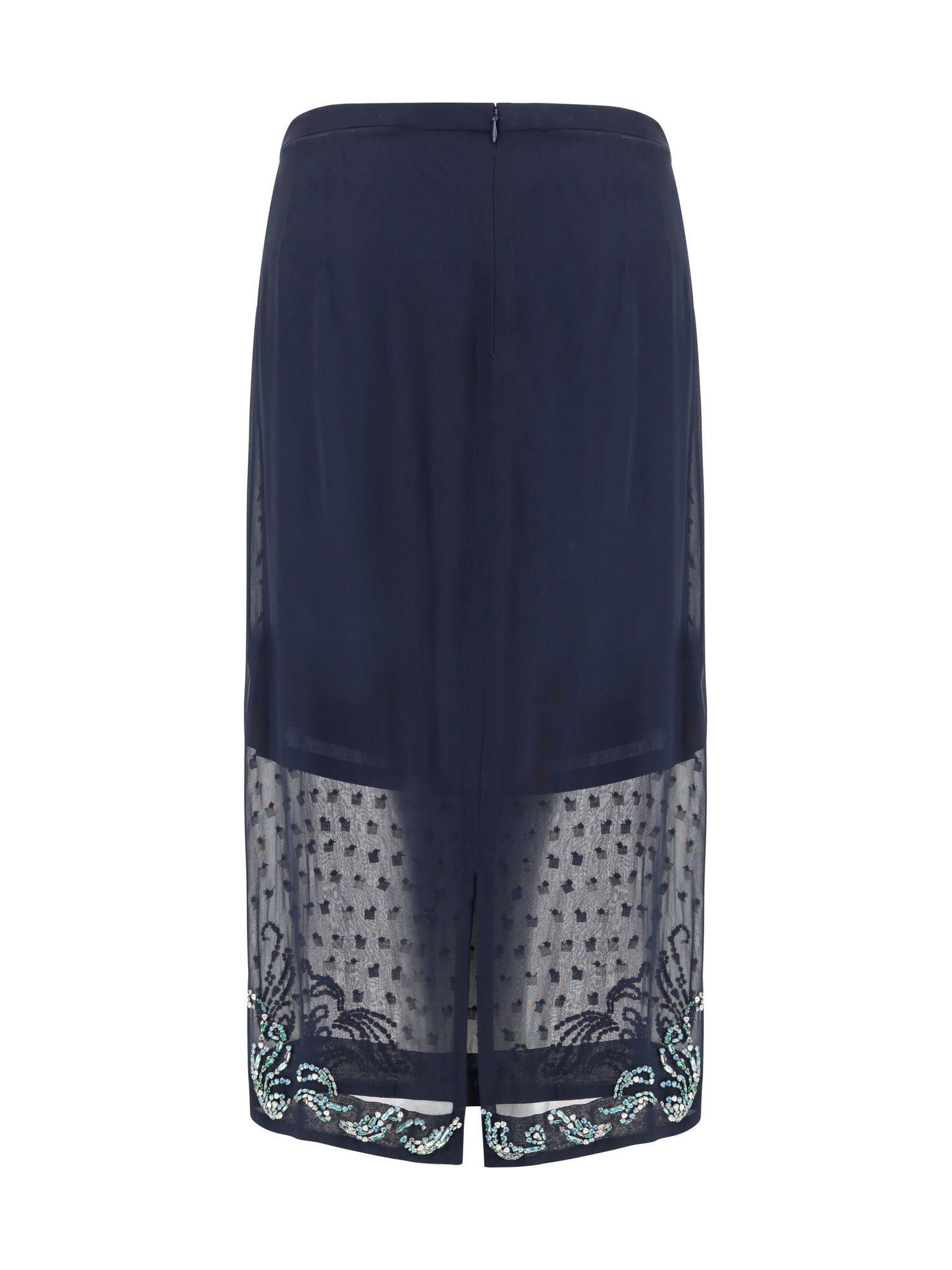 DRIES VAN NOTEN 38 jewel embellishments midi skirt