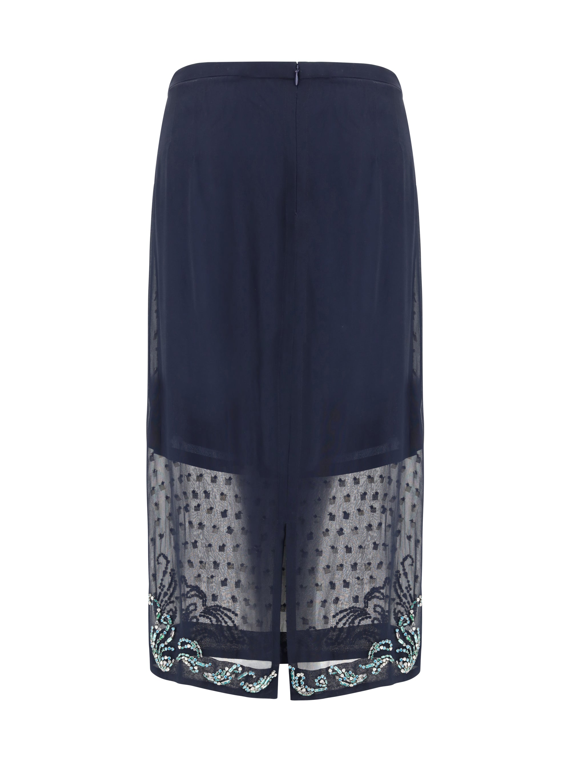 DRIES VAN NOTEN 38 jewel embellishments midi skirt