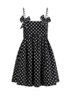 polka-dot satin mini dress