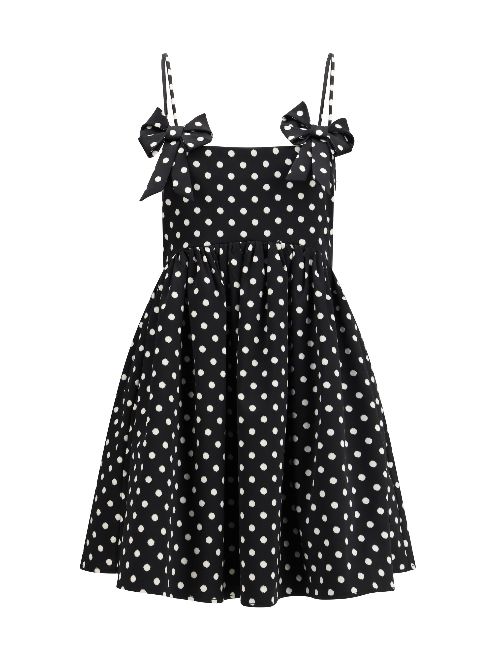 polka-dot satin mini dress