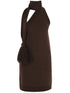 BOTTEGA VENETA S brown one shoulder dress