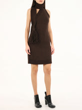 BOTTEGA VENETA S brown one shoulder dress
