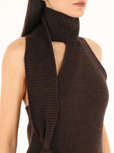 BOTTEGA VENETA S brown one shoulder dress