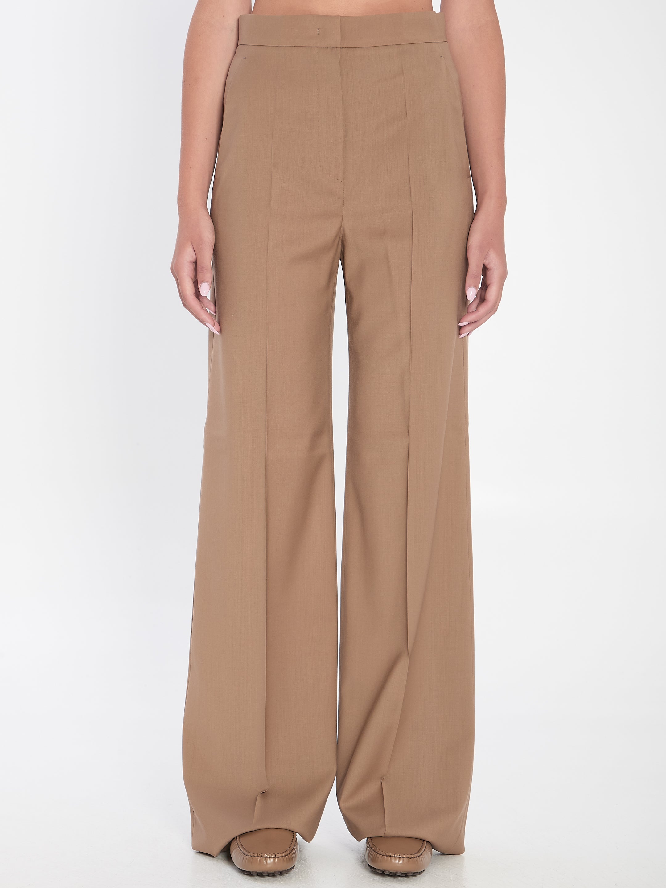 MAX MARA 40 straight-leg trousers in light wool