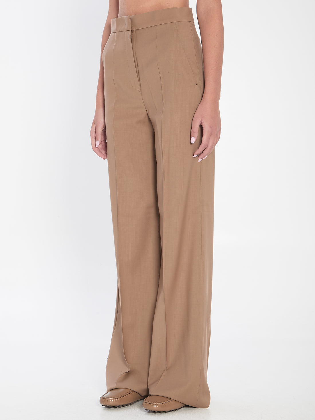 MAX MARA 40 straight-leg trousers in light wool