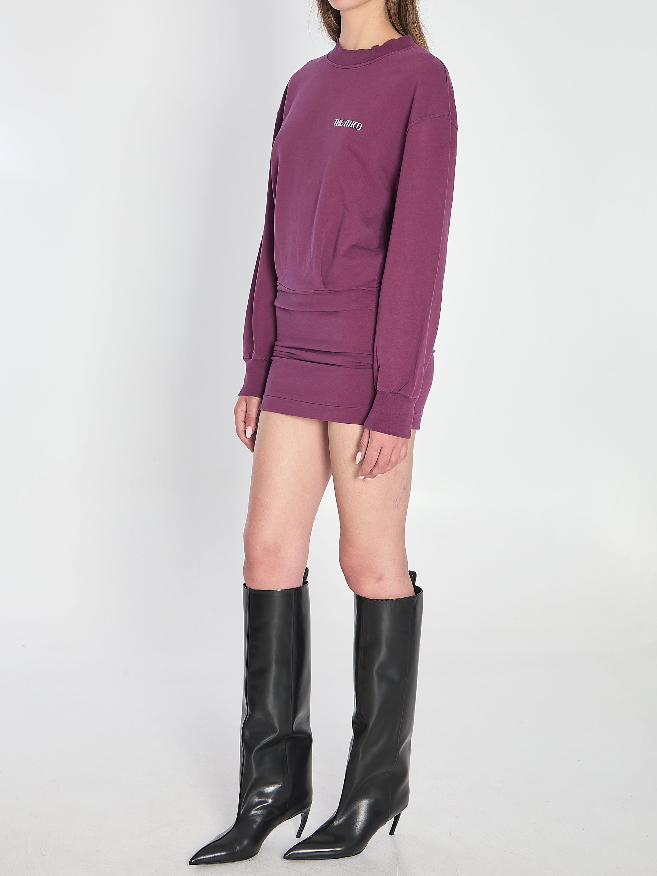 THE ATTICO 40 mini dress in burgundy 