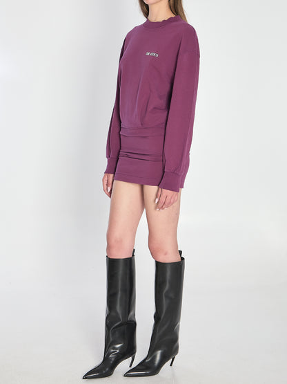 THE ATTICO 40 mini dress in burgundy 